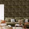 Black and Gold Tropical Pattern Wallpaper Ochre, Black and Yellow 50x1000