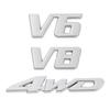 Новый 4WD V6 V8 3D Авто Наклейка на крышку багажника автомобиля Эмблема на заднюю дверь автомобиля Значок Серебряный Хром DIY Аксессуары для стайлинга автомобиля