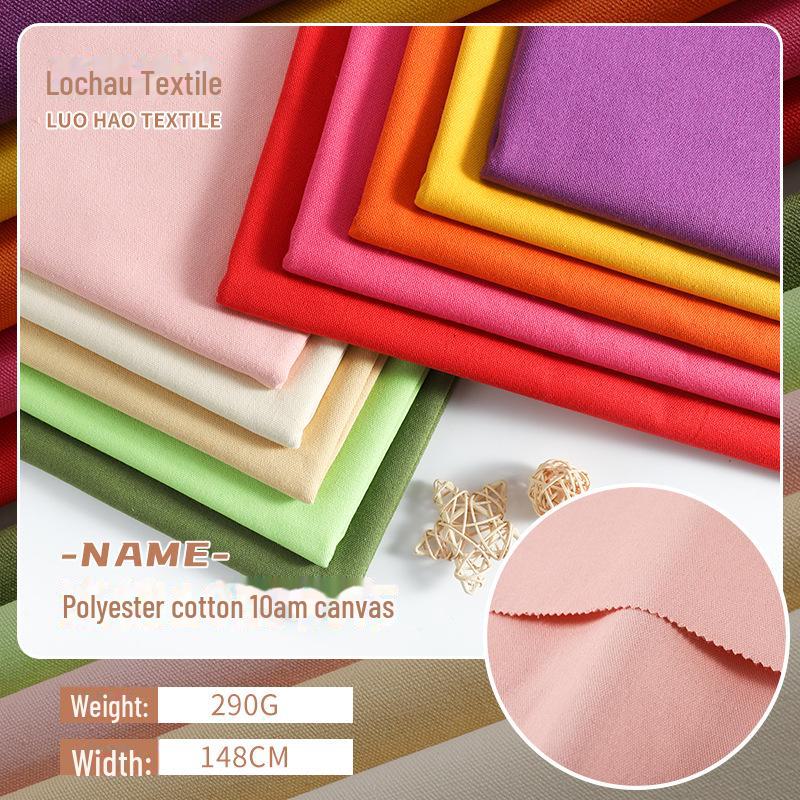 Ткань холст полиэстер хлопок для багажа и обуви, 10an 2*1 переплетение, утолщенная однотонная 290 г