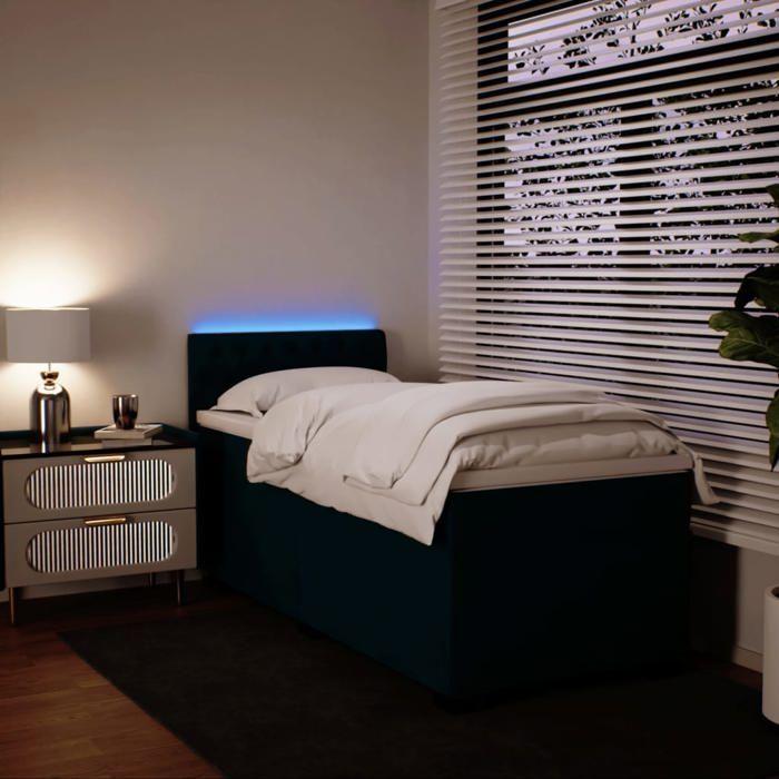 Maison Exclusive - Sommier à lattes de lit avec matelas bleu 100x200 cm