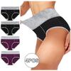 Women Solid Color Patchwork Briefs Panties Underwear Knickers Bikini Underpants