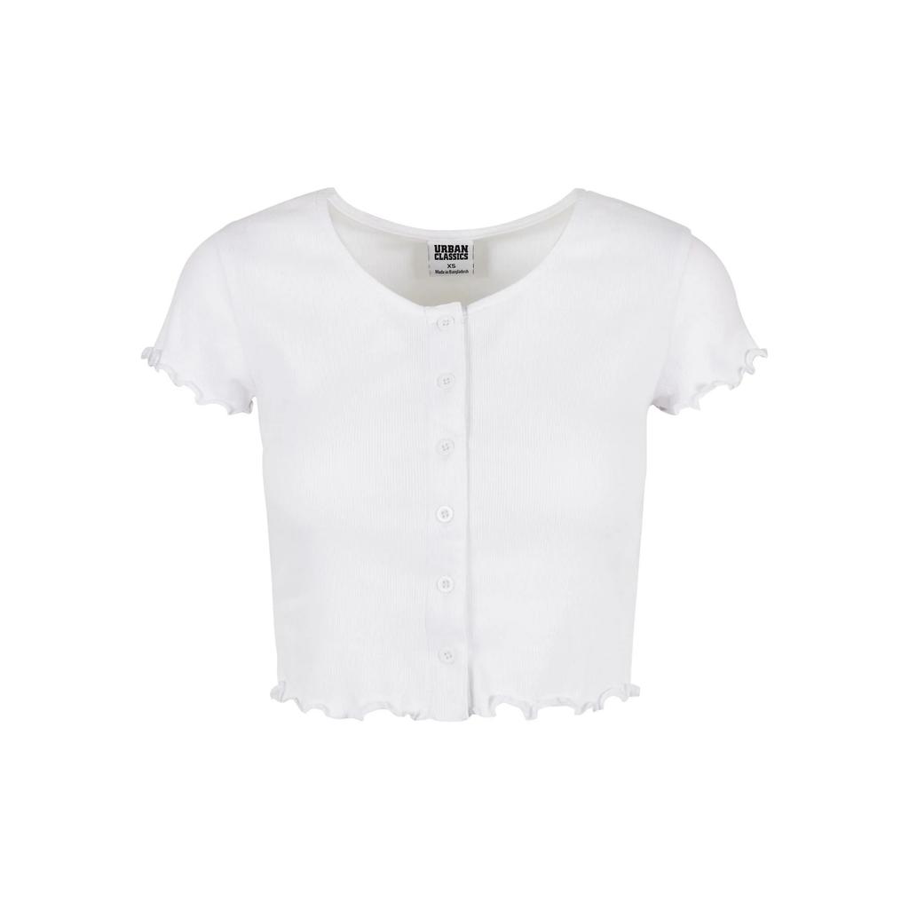 Urban Classics Womens/Ladies Ribbed Button-Down Crop Top