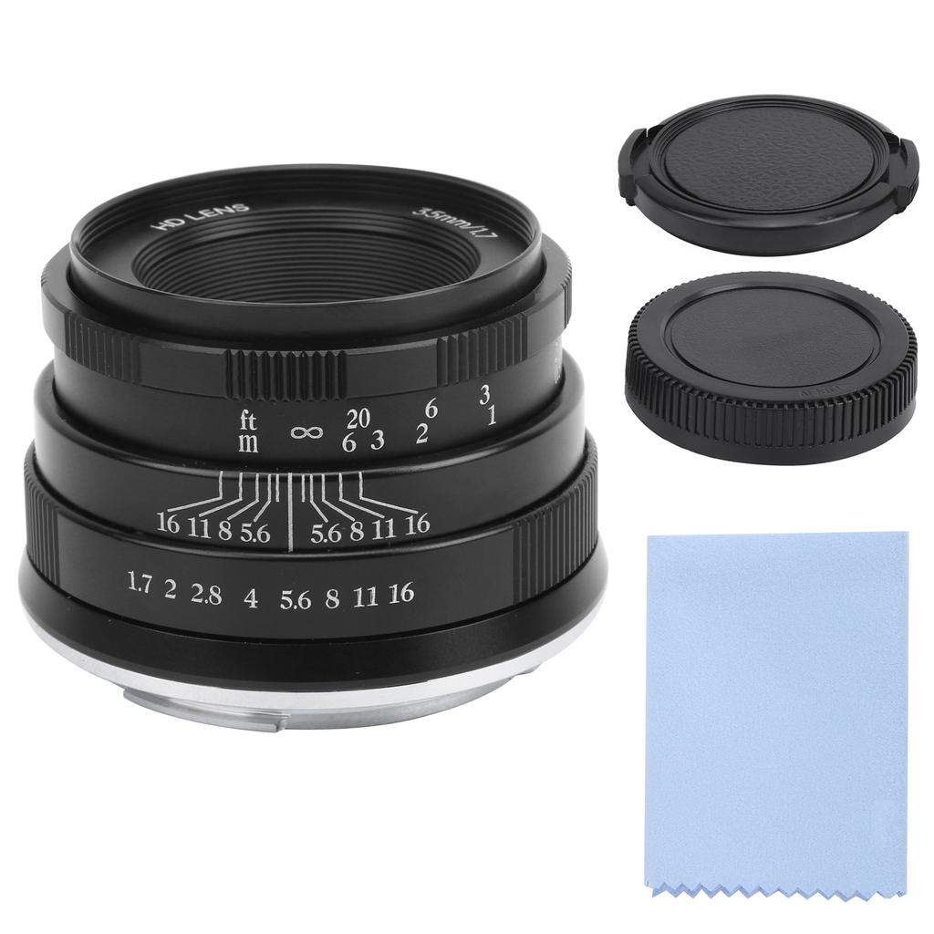 NEWYI 35mm F1.7 Large Aperture Portrait Fixed Focus Manual Lens for Canon M3M5M6M6 IIblack