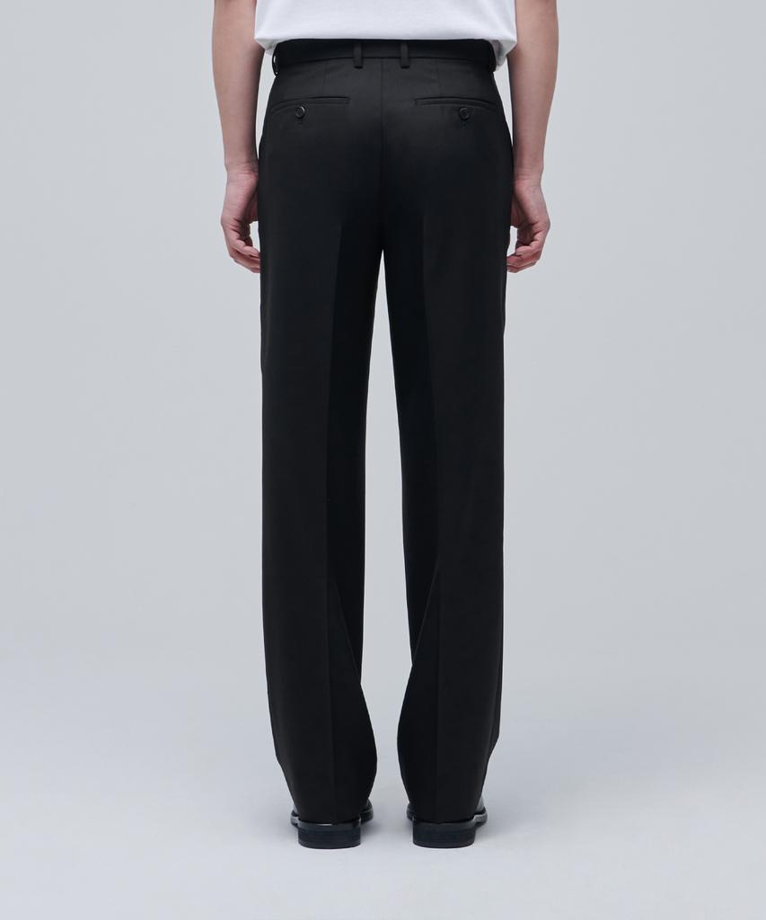 MUSINSA STANDARD Wool Blend Wide Hidden Banding Slacks [Black]