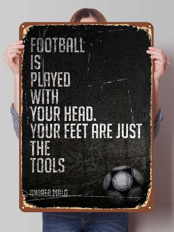 Андреа Пирло Футболист Металлические Постеры Настенное Искусство Фресок Металлическая Жестяная Табличка на Заказ для Украшения Стены Ретро Декор