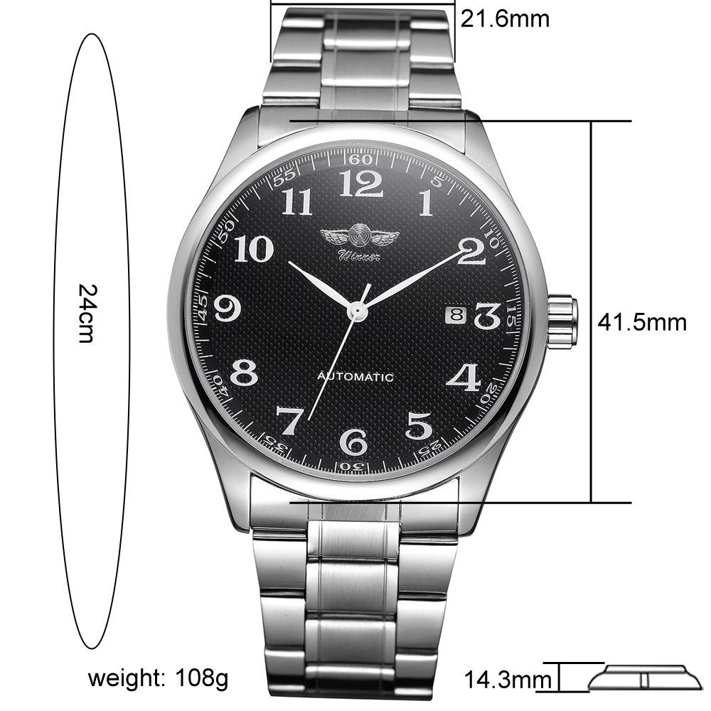 ПОБЕДИТЕЛЬ Мужские модные повседневные простые полностью автоматические механические часы со стальным ремешком