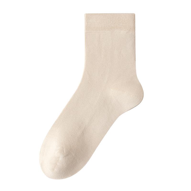Pure Cotton Winter White Cotton Socks for Women Are Versatile and Odorless. All-cotton Mid-top Socks for Women In Autumn and Winter
