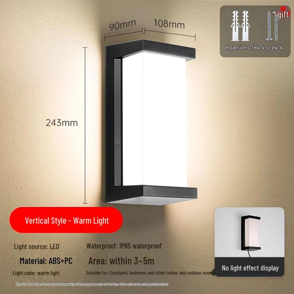 Waterproof LED Outdoor Wall Light for Hotel, Stairwell, Villa, Balcony, Garden, or Corridor.