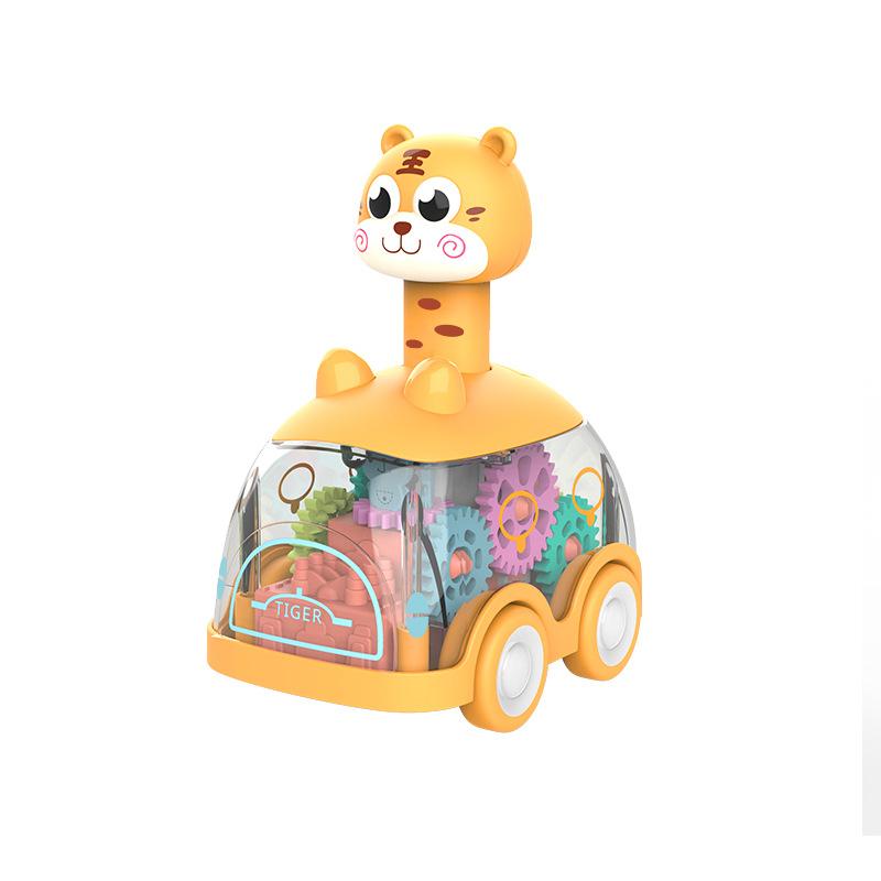 Baby Toy Press and Go Gear Car Toy for Toddlers 1 2 3 Years Old Light Up Toy Inertial Car Birthday Gifts for Kids Boys and Girls