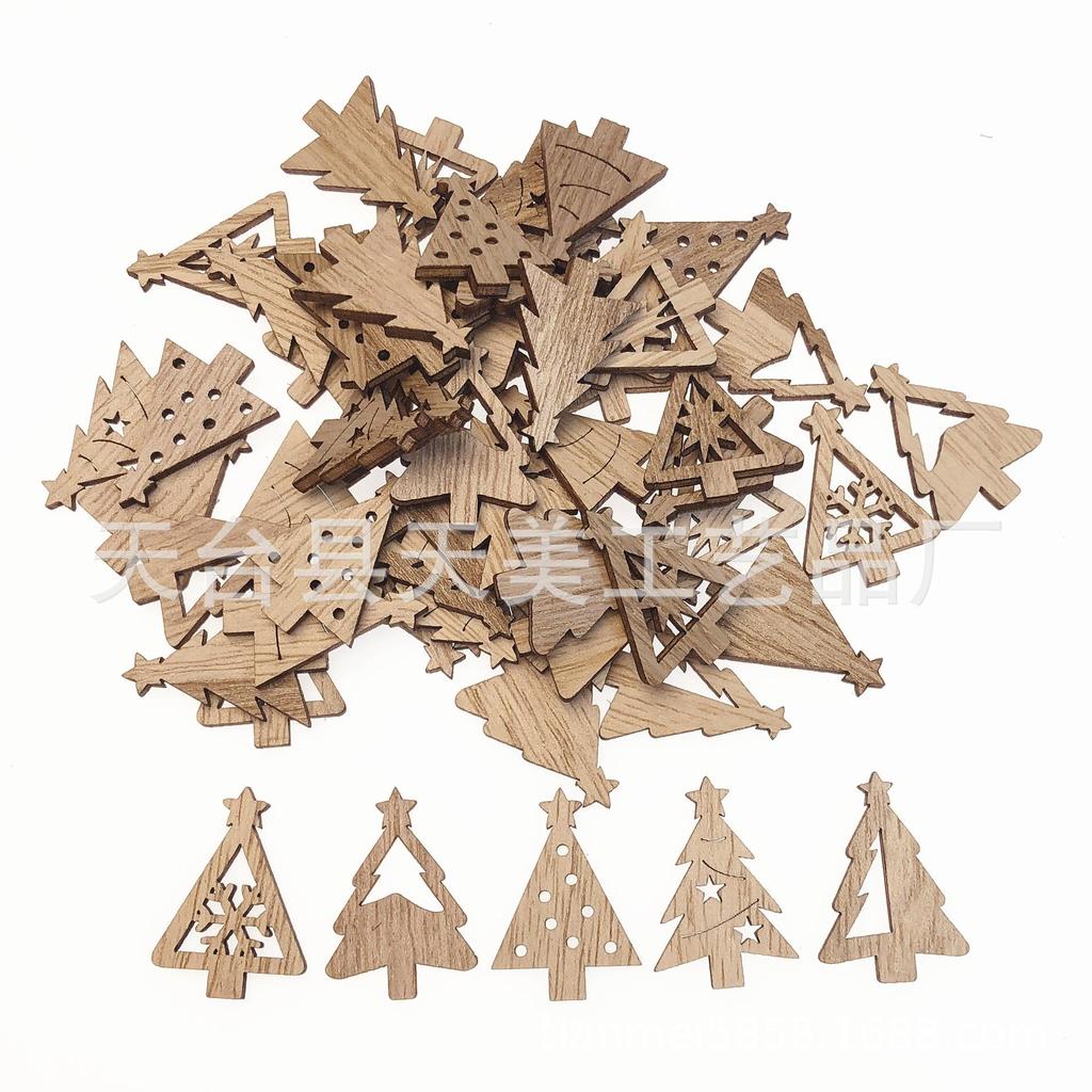 Рождественское украшение ручной работы из деревянной щепы «Ангел» и «Снеговик»