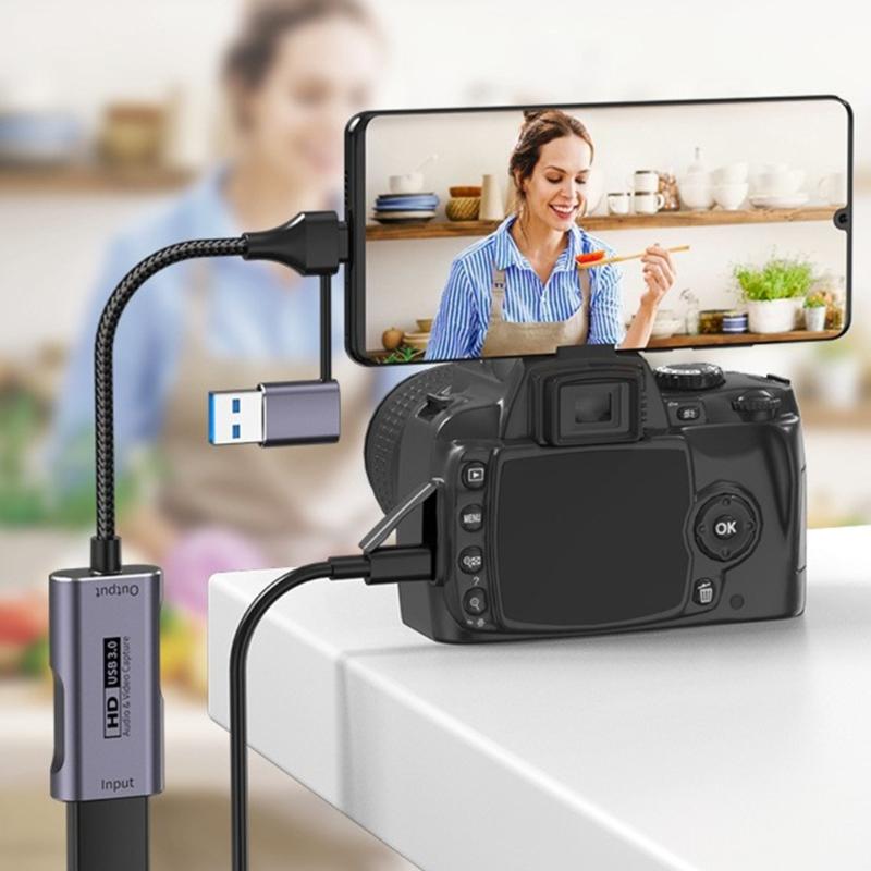 Карта видеозахвата USB3.0 для входа HDTV 4K60Гц с поддержкой звука для стриминга ПК-игр и записи конференций