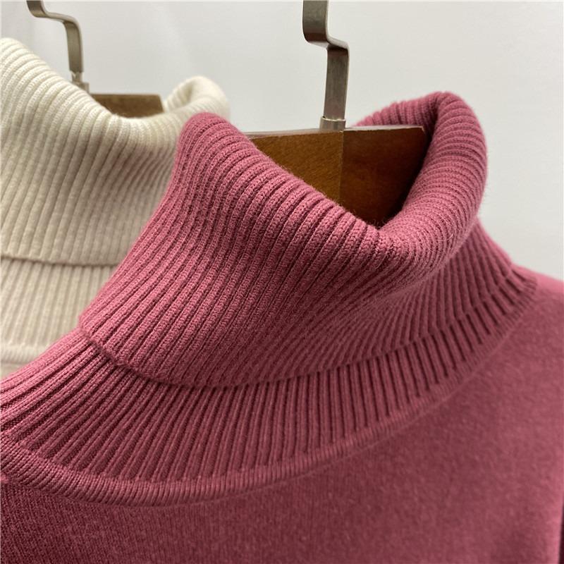 Осень-зима толстый теплый бархатный женский свитер с высоким воротом, длинный рукав, однотонный плюшевый пуловер, свитера женские облегающие повседневные женские трикотажные джемперы 25196