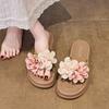 Корейская версия милых женских шлепок с одним словом «цветок», легкие и удобные летом, в прохладных шлепках с маленькими цветочками, шлепки на толстой подошве