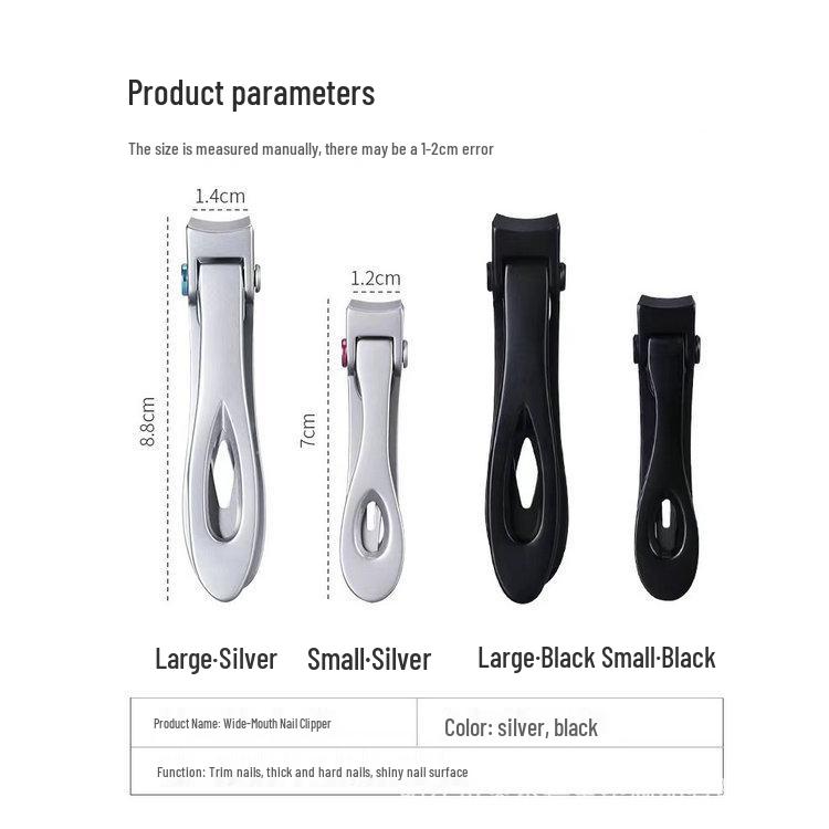 Немецкая нержавеющая сталь Ножницы для ногтей с широким лезвием и защитой от брызг с пилкой