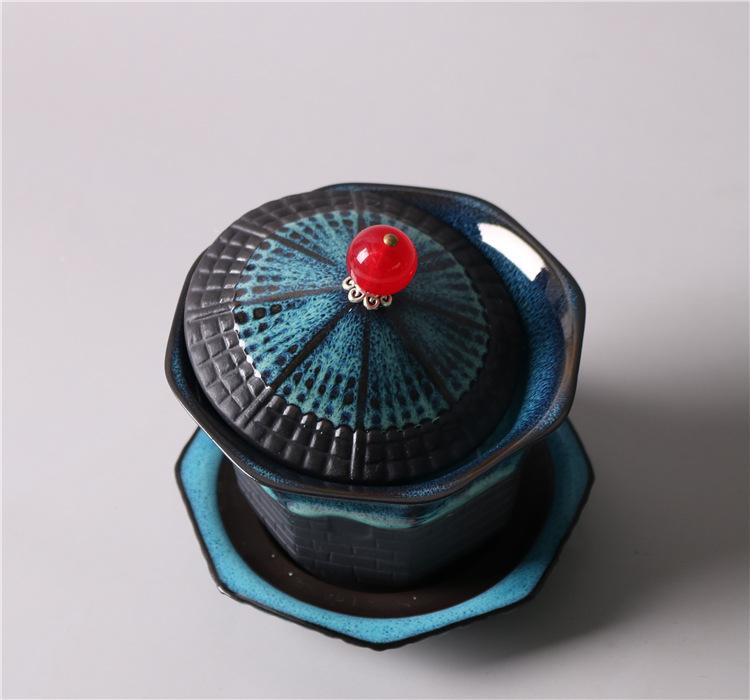 Заварочный чайник для заваривания чая в чашке Tianmu Glaze Single Pot Самовар Чайники Kung Fu Чайный сервиз Крышка Чаша Униформа Печь для дома Керамика