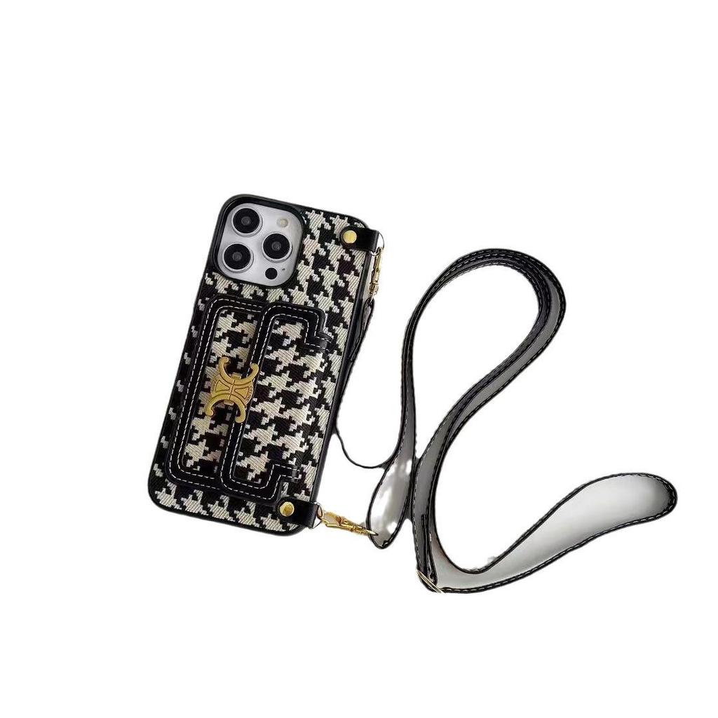 Женский наплечный чехол для телефона и держатель для карт для Apple 15 Pro Max/14 Pro - Защитный с кошельком для монет и слотом для карт.