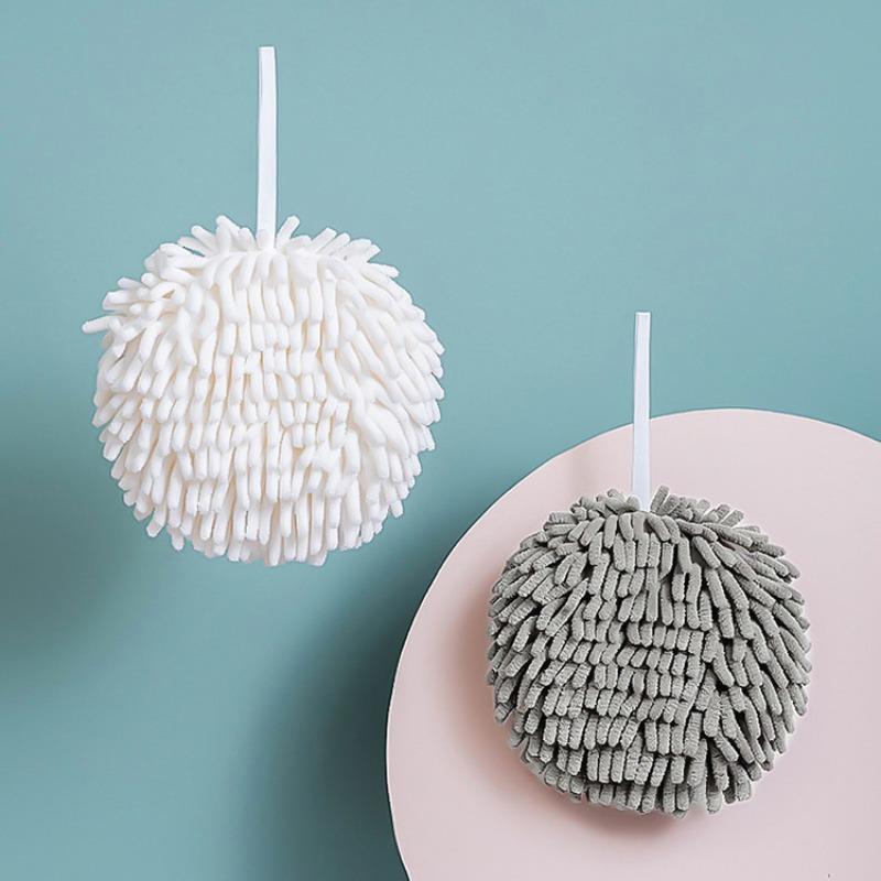 Мягкое утолщенное полотенце для рук из шенилла, быстросохнущее, впитывающее, подвесное полотенце для рук, кухонное полотенце для ванной комнаты