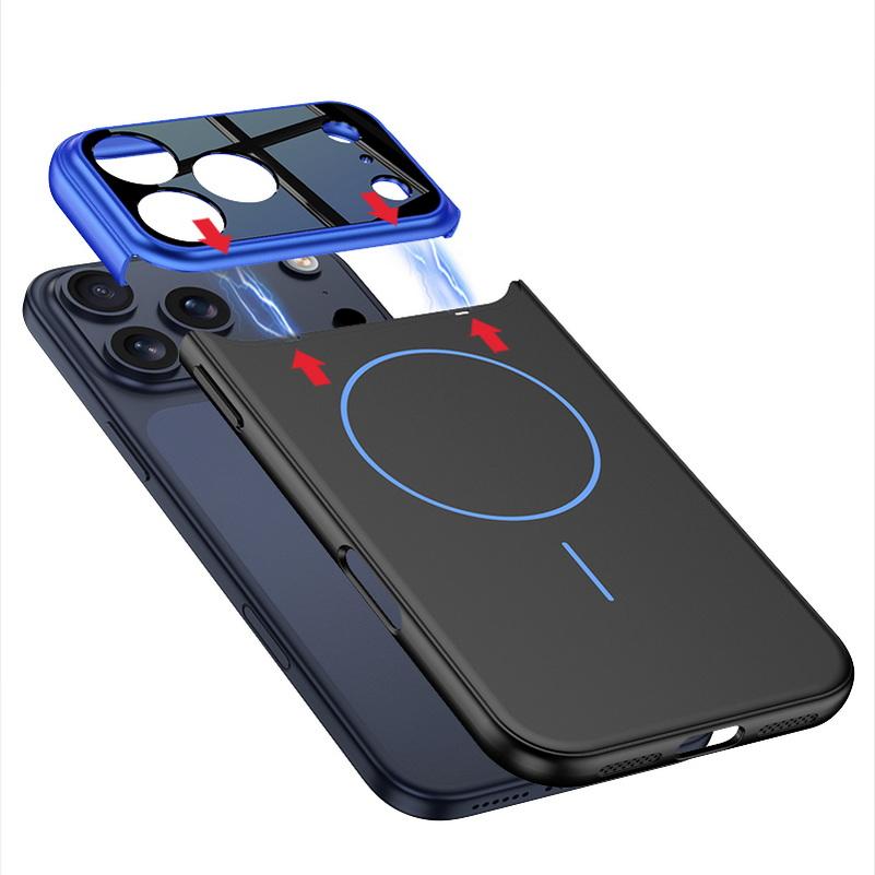 Contrast Color Magnetic Connection Fine Magnetic Circle Case For iPhone 17 Pro Max 17 Pro 17 Air Hard Camera Protection Cover