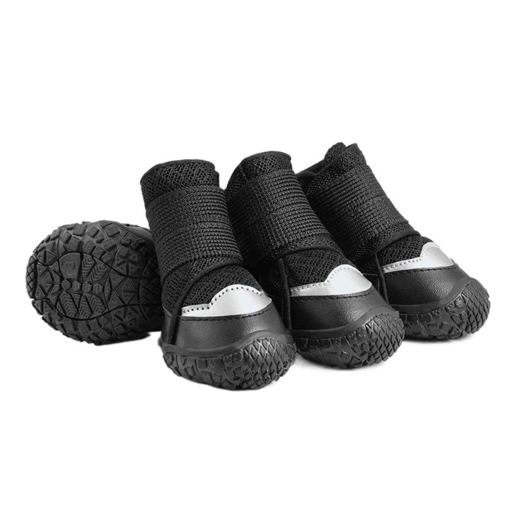 4pcs/set Wear-resistant Dog Boots Breathable Puppy Mesh Shoes Pet Booties Dog Shoes Running