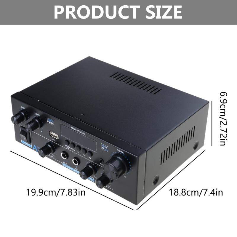Высокомощный цифровой усилитель голоса 70 Вт x 2 с приемником и Bluetooth-совместимостью 5.0 для домашних акустических систем