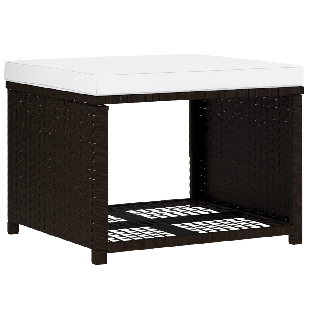 4 Piece Garden Lounge Set Brown Poly Rattan