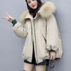Большой меховой воротник парки пальто для женщин зимнее с карманом на молнии зимнее женское холодное пальто 2025 утолщенный теплый пуховик хлопковый женский