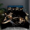 Golden Floral Pattern 3D Printed Quilt Cover Elegant Retro Style Bedding Cover Pillowcase Luxury Home Textiles Duvet Cover Set