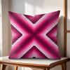 pink diamond pattern Cushion Cover Natural Linen Organic Fabric Double-Sided Printing Couch Pillow Covers Home Decor