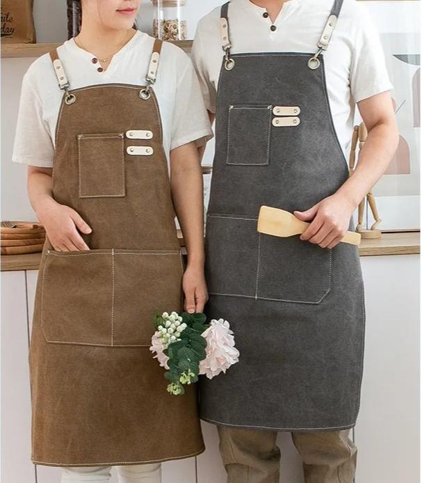 Хлопковый водонепроницаемый масляный холщовый фартук, фартук на талию для кофейни, магазина молочного чая, для дома, кухни, садоводства, работы
