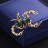 Европейский и американский стиль Эмалированная брошь-скорпион с глазурью - Смелая антикварная булавка для мужчин