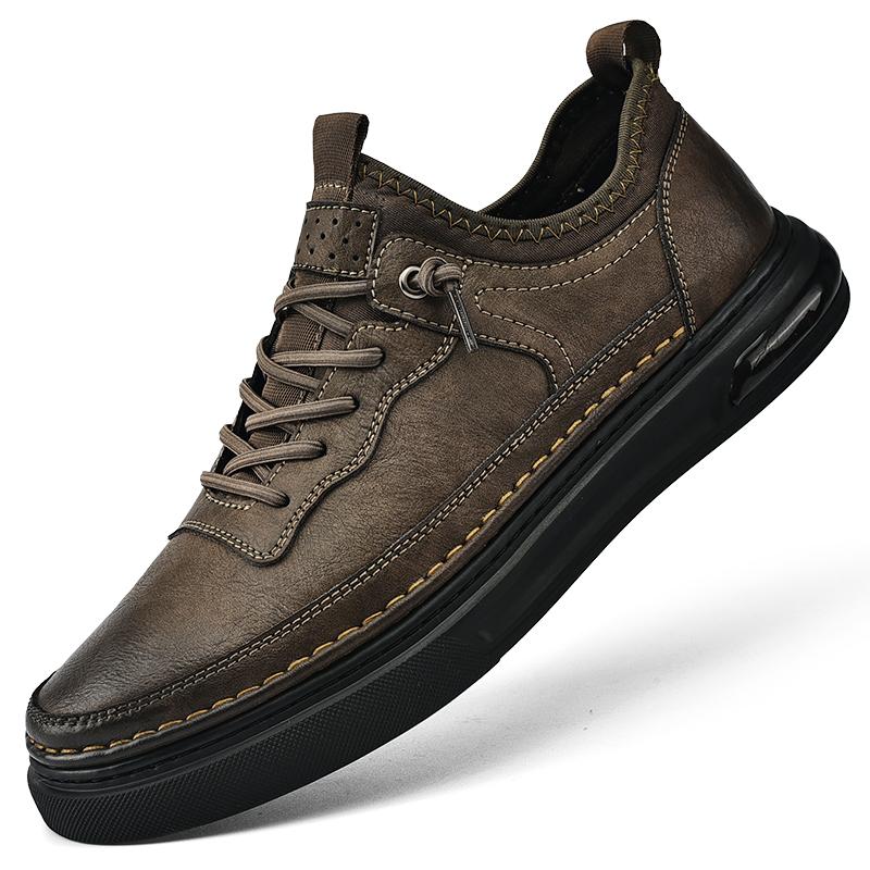 Кроссовки, мужская рабочая обувь, осень 2024, новая роскошная кожаная обувь высокого качества, классическая спортивная мужская обувь на шнуровке на открытом воздухе