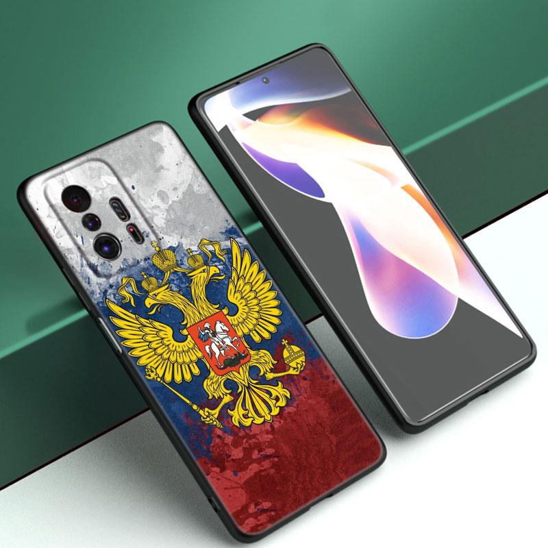 Россия Российские Флаги Эмблема Чехол для телефона Для Xiaomi Mi A2 8 9 SE Note 10 10T 11 12 Lite 9T 11T 12S 12T Pro A3 6X 12X Черная Крышка