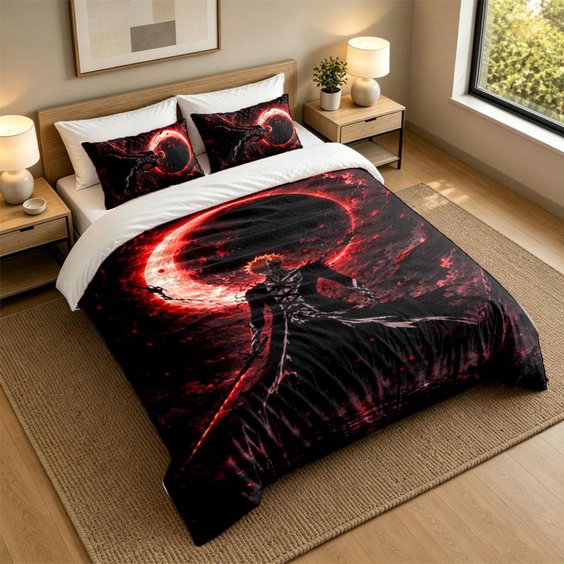 3Pcs Bedding SetBleach anime Soft Bed Sheet and Two Pillowcases Home Bedroom Decor