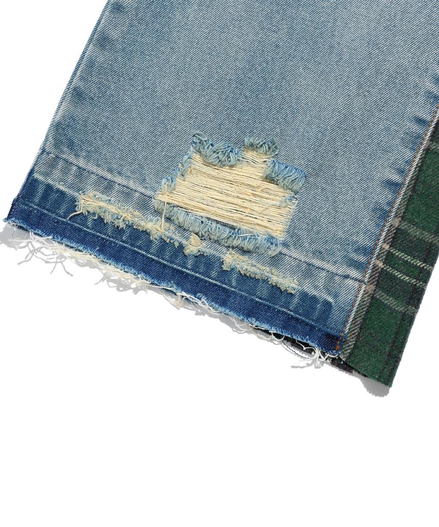 NICEGHOSTCLUB Side Check Panel Bootscut Jeans_Blue(Ng2Efud115A)