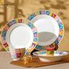 Creative Modern Style Ceramic Plate Retro Restaurant Exquisite Steak Flat Plates Delicious Dishes Ramen Bowls Home Tableware