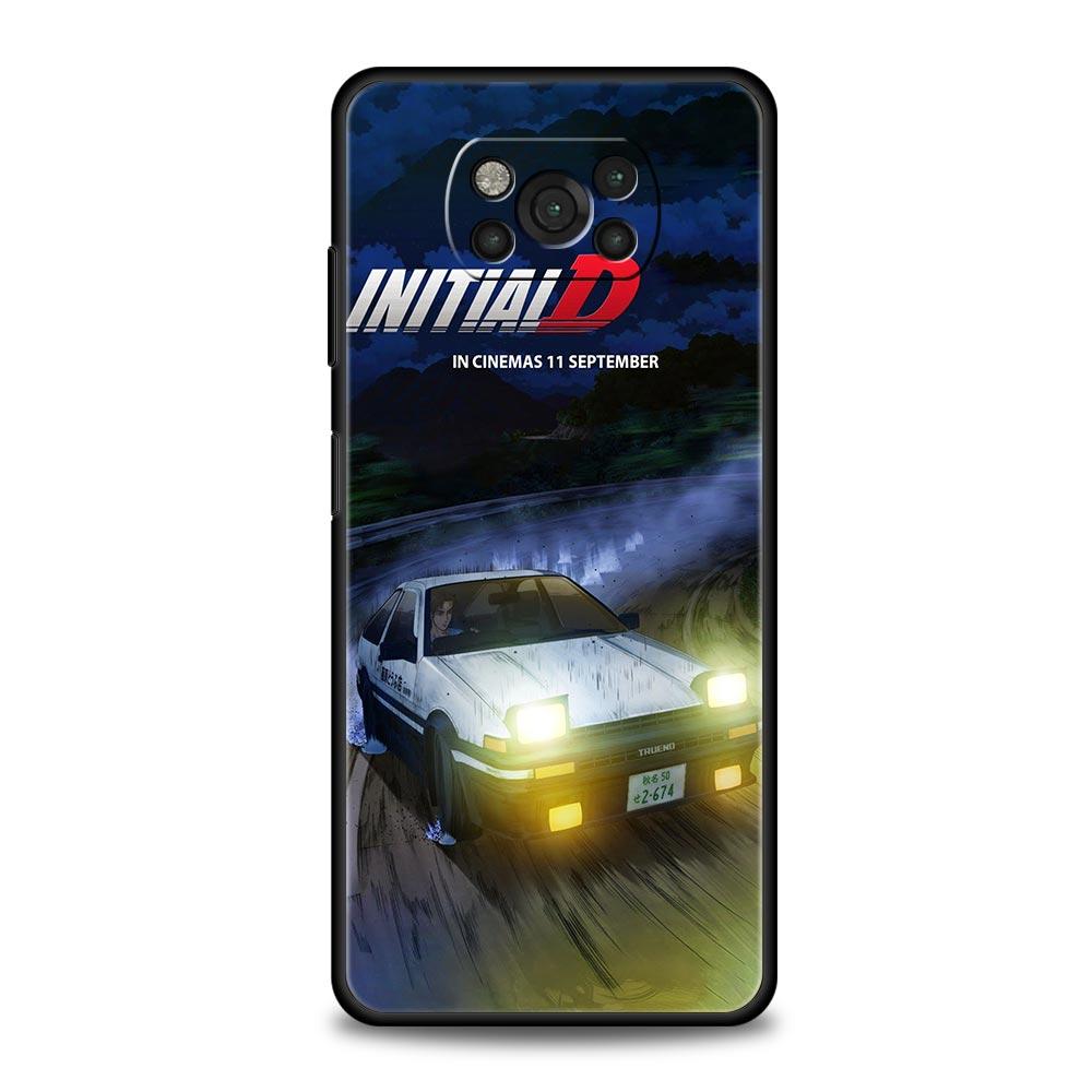 Чехол для телефона Initial D для Xiaomi Poco F7 Ultra F6 F5 F4 F3 X6 X5 X4 X3 NFC C51 C55 M4 GT 5G Мягкий ТПУ корпус Fundas Сумки