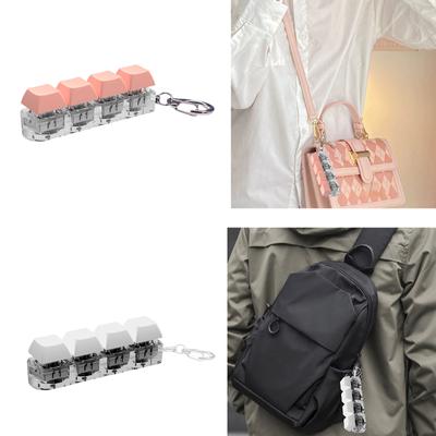 4-кнопочная клавиатура-брелок, экологически чистая игрушка для снятия стресса, подходит для ключей, сумок и рюкзаков, сундука с сокровищами