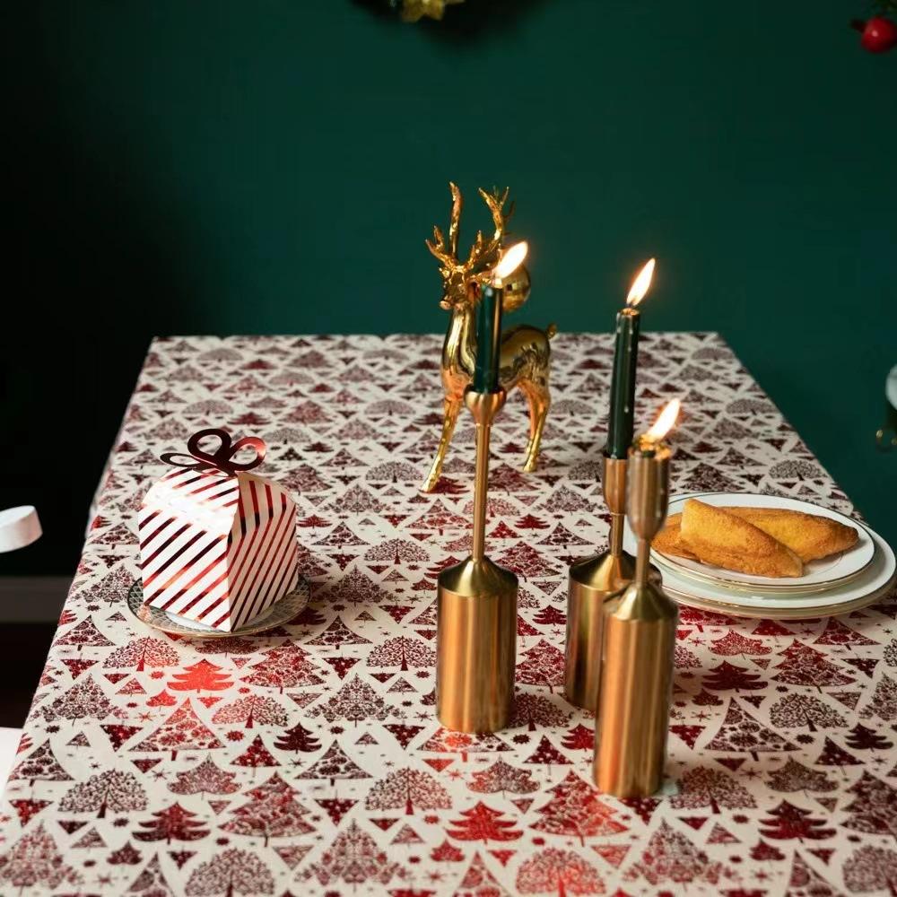 Новогодняя ткань для обеденного стола из американского хлопка и конопли, художественная рождественская домашняя скатерть, скатерть с флагом, коврик для стола