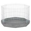 Манеж для мелких животных Marshall (Восьмиугольный манеж) с напольным ковриком и чехлом, серый, 116 x 116 x 9,5 см