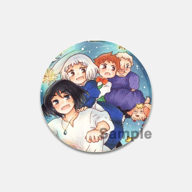 58 мм Ghibli Studio брошь мультфильм «Ходячий замок Хаула» значки для косплея эмалированные булавки коллекция нагрудник для рюкзаков декор одежды