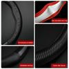 ABCDEG1 Carbon fiber Nappa Leather Car Steering Wheel Cover Accessories For Kia K5 Sportage Picanto Xceed Rio Cerato Soul Carens Seltos