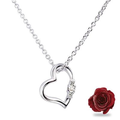 Ожерелье Love Heart Preserved Flower Gift Set Diamond April Birthstone Antique Red [Sears] Womens
