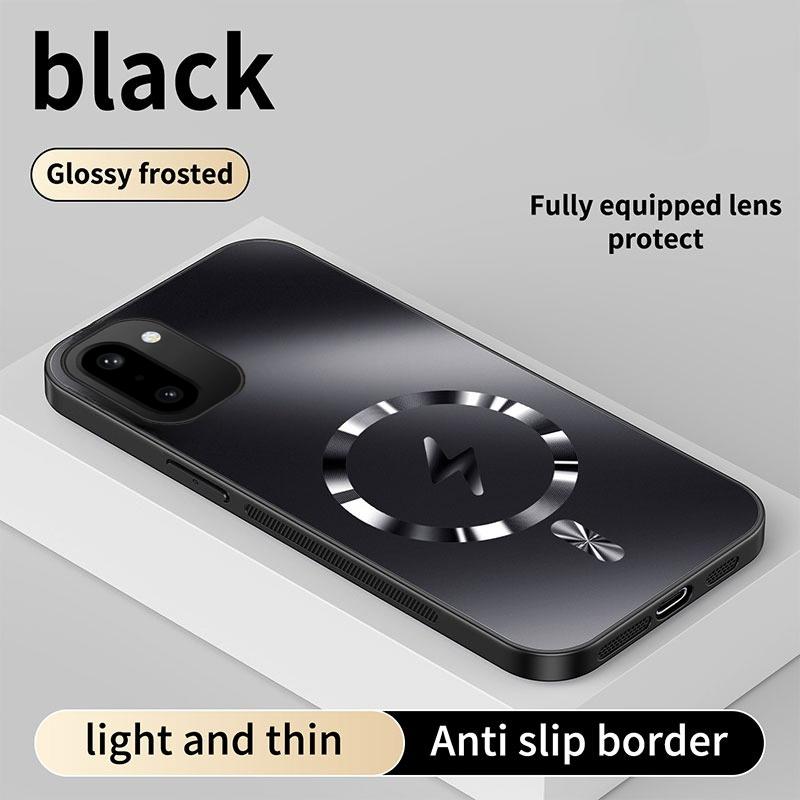 For OnePlus 15R Case Integrated magnetic light-absorbing fashion ice image frosted surface shock absorption box