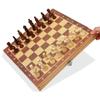Magnetic Wooden Folding Chess Set with Felted Game Board Interior Folding Chessboard Travel