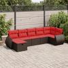 VidaXL Garden Lounge Set with Cushions 7 Pcs Brown Wicker 3325610