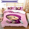 3pcs Masha and the Bear1 Cover Set - Personalized Name, HD Printed Bedding with 1 Cover and 2 Pillowcases - Perfect for Home Decor, Easy Care
