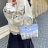 Square Bow Handbag Lace Sweet Crossbody Bag Rural Style Lattice Handbag  Gifts