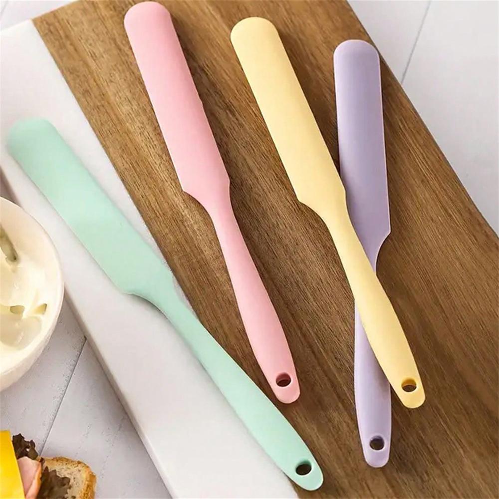 1PC Silicone Integrated Spatula Cream Stirring Spatula Butter Scraper Cake Food Grade Baking Tools Cheap Wholesale