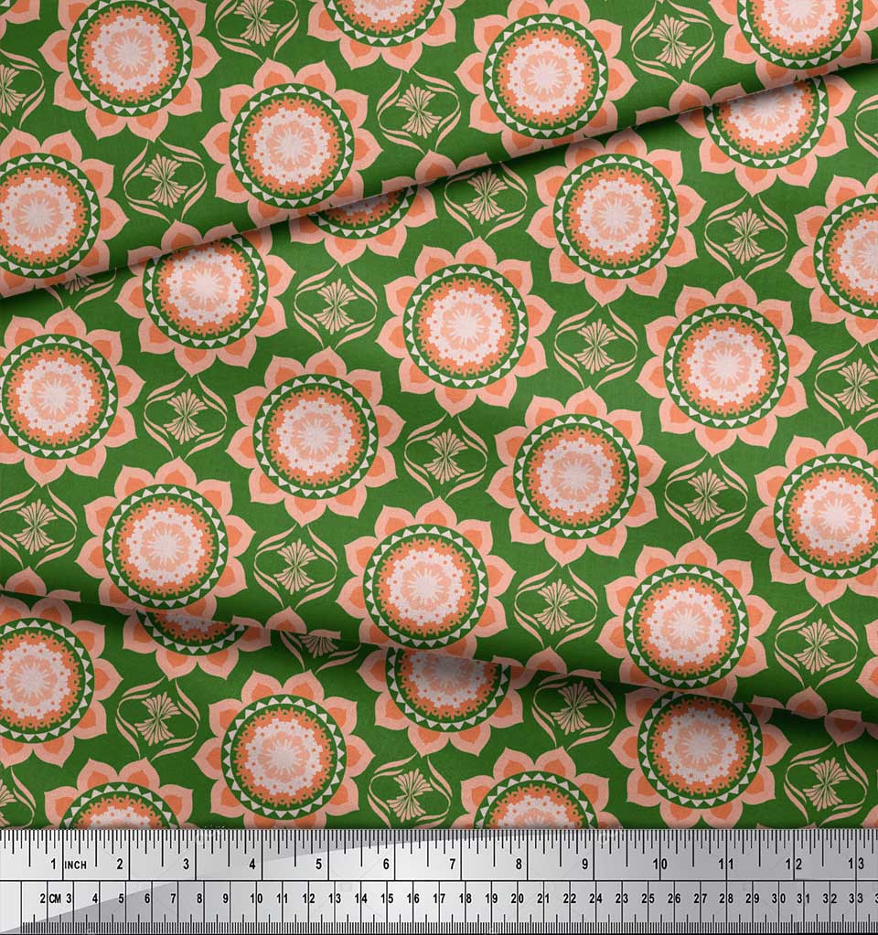 Soimoi Красная японская креповая сатиновая ткань, векторный дизайн, дамасский принт, ткань на метр, 42 дюйма