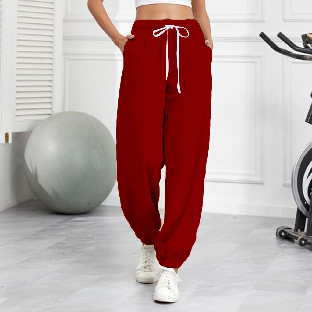 Women's Casual Fashion Sweatpants Color Matching Printed Casual Pants